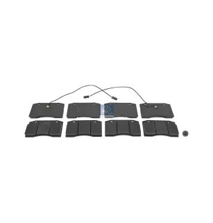 Kit de garnitures de disque de frein, sans ressorts, avec témoins d'usure, W: 180 mm pour Iveco CityClass, EuroClass - 93161314