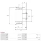 Poulie d’alternateur AS-PL UD21340AP pour DENSO 1042106730, AS-PL A6673S