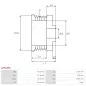 Poulie d’alternateur AS-PL UD48335AP, KRAUF APN1343, DENSO 1022119090, AS-PL A6356