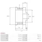 Poulie d’alternateur AS-PL UD47473AP pour DENSO 1022112230, AS-PL A6034