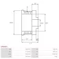 Poulie d’alternateur AS-PL UD47579AP, DENSO 1022118730, 1022118741, AS-PL A4084, A4085