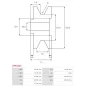 Poulie d’alternateur AS-PL UD47990AP pour DENSO 1012113370, AS-PL A6024