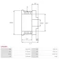 Poulie d’alternateur AS-PL UD45682AP, DENSO 1042106490, 1042118790, 4210000670, 4210000800, AS-PL A6440S