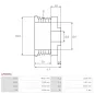 Poulie d’alternateur AS-PL UD46108AP pour DENSO 1042101750, AS-PL A6467S