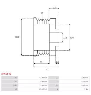 Poulie d’alternateur AS-PL UD46485AP pour DENSO 1042109670