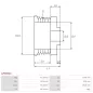 Poulie d’alternateur AS-PL UD46485AP pour DENSO 1042109670, AS-PL A6490S