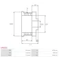 Poulie d’alternateur AS-PL UD51347AP, DENSO 1012100921, 4M5T10300LC, AS-PL A4068, A9022