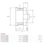 Poulie d’alternateur AS-PL UD51498AP, CARGO 234019, DENSO 021041-5600, SUZUKI 31171-60G30, TOYOTA 27411-42010, KRAUF APN0004