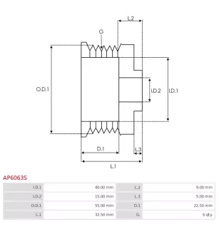 Poulie d’alternateur AS-PL UD46798AP pour DENSO 1042108200