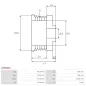 Poulie d’alternateur AS-PL UD46798AP pour DENSO 1042108200, AS-PL A6200S