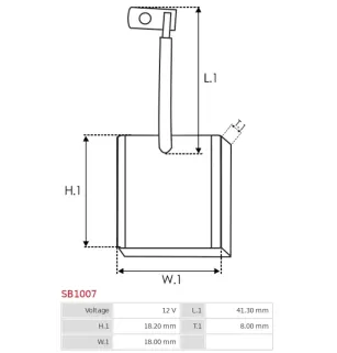 Charbon/balais de démarreur pour DELCO 00E091, 110397, 110566, 111534,