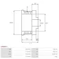 Poulie d’alternateur AS-PL UD43258AP, DENSO 1042106770, 1042110081, 1210004440, AS-PL A6326S, A6425S