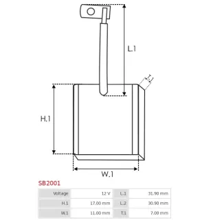 Charbon/balais de démarreur pour HITACHI S10877, S10878, S114103, S114