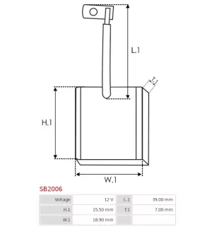 Charbon/balais de démarreur pour HITACHI S13118A, S13120A, S13120B, S1