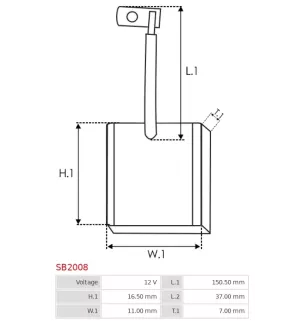 Charbon/balais de démarreur pour HITACHI S114526B, S114527, S114527A,