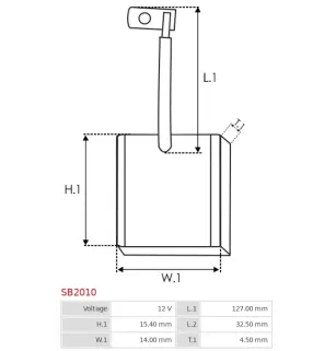 Charbon/balais de démarreur pour HITACHI S114805, S114805A, S114806A,