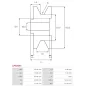 Poulie d’alternateur AS-PL UD42703AP pour DENSO 1002130451, AS-PL A6390S