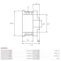 Poulie d’alternateur AS-PL UD41940AP pour DENSO 1022113102, AS-PL A6354