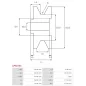 Poulie d’alternateur AS-PL UD48019AP, DENSO 021041-3410, TOYOTA 27411-45170, 27411-54170, LAUBER CQ1040305, POWERMAX 81115377