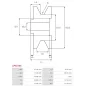 Poulie d’alternateur AS-PL UD49066AP pour DENSO 1012115270, AS-PL A6117