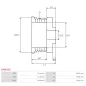 Poulie d’alternateur AS-PL UD42472AP pour UD50768AP, VISTEON 2015001008, FORD 2T1U10300AF, AS-PL A9012