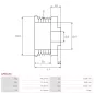 Poulie d’alternateur AS-PL UD45920AP, ISKRA / LETRIKA 16.915.810, MAHLE 72739447, MGX908, ELECTROLOG PUL79366