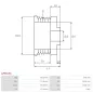 Poulie d’alternateur AS-PL UD51697AP, FORD F50U10352FA, F50U10A352DA, F50UFA, F50Y10344F, F50Z10344D, GP-713, GP-715