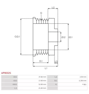 Poulie d’alternateur AS-PL UD47891AP pour DAEWOO 96652100