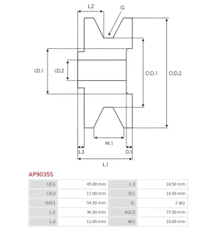 AS-PL UD48202AP Generatorscheibe für Hyundai / Kia 3730042860