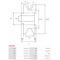 Poulie d’alternateur AS-PL UD49106AP, ISKRA / LETRIKA 16.905.653, MAHLE 72736650, MGX13, WOODAUTO MAHMGX13KIT