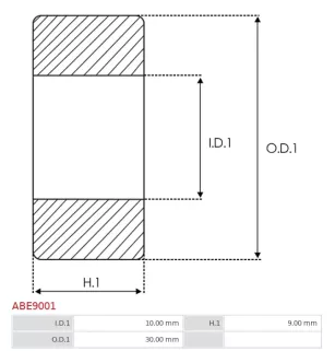 Palier BOSCH 1900905276, CARGO 140079, DELCO 10456462, DENSO 949100-1750, 949100-2160, 949100-3540, FAG 62002RSRC3