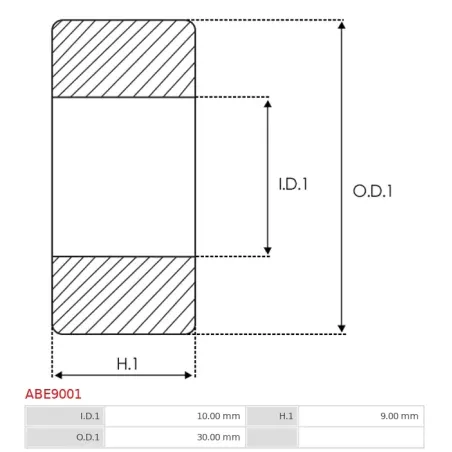 Palier BOSCH 1900905276, CARGO 140079, DELCO 10456462, DENSO 949100-1750, 949100-2160, 949100-3540, FAG 62002RSRC3