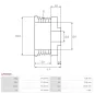 Poulie d’alternateur AS-PL UD49314AP, DAEWOO 96206871, AS-PL A9066