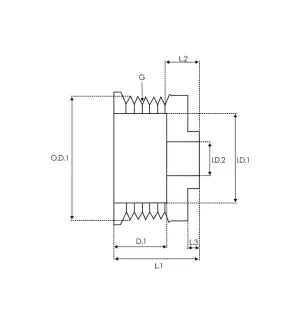 Poulie d’alternateur BOSCH 1126500984 pour 1126600567, 1126600568, 1126600735, 1126600984, 1126601039, 1126601040, 1126601544