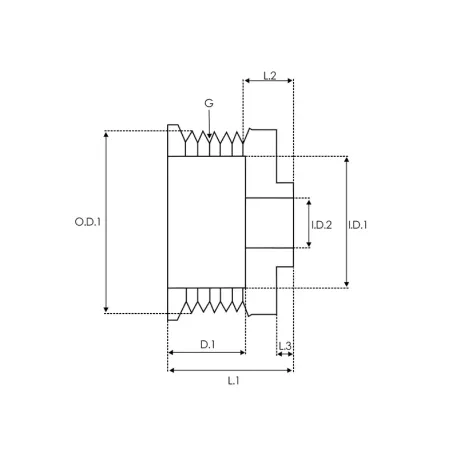 Poulie d’alternateur BOSCH 1126500984 pour 1126600567, 1126600568, 1126600735, 1126600984, 1126601039, 1126601040, 1126601544