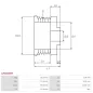 Poulie d’alternateur BOSCH 01220AA0D0, AS-PL A0481PR pour BOSCH 01220AA0D0, AS-PL A0481PR