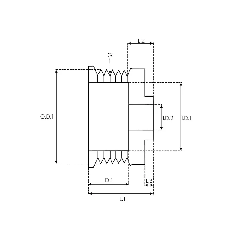 Poulie d’alternateur CARGO 235228, ELECTROLOG PUL5068, KRAUF APM5228, POWERMAX 81111381, PSH 051.000.532.200, WOODAUTO EC49357