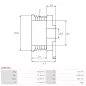 Poulie d’alternateur AS-PL A5059 pour A5190, MITSUBISHI A5TA1091