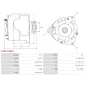 Alternateur 12V 120Amp AS-PL UD04045(SEG)A, BOSCH 0124515056, 0124515132, 0124515133, 0986042570