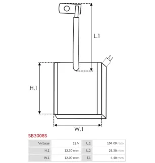 Charbon/balais de démarreur pour VALEO TM000A27301, TM000A27601, TM000