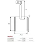 Charbon/balais de démarreur pour VALEO D13E117TE, D13E118TE, D13E123, D13E1231TE