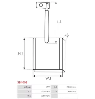 Charbon/balais de démarreur pour MAGNETI MARELLI 63220439, 63220505, 6