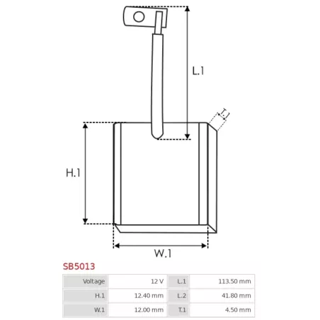 Charbon/balais de démarreur pour MITSUBISHI M000T80685, M000T80686, M000T80783, M000T80881