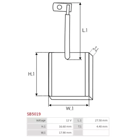 Charbon/balais de démarreur pour MITSUBISHI M1T30271, M1T93571