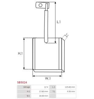 Charbon/balais de démarreur pour MITSUBISHI M001T90081, M1T90081, PN40