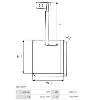 Charbon/balais de démarreur pour MITSUBISHI M5T20172, M5T25373, M5T276