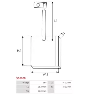 Charbon/balais de démarreur pour DENSO 2280003310, 2280003320, 2280003