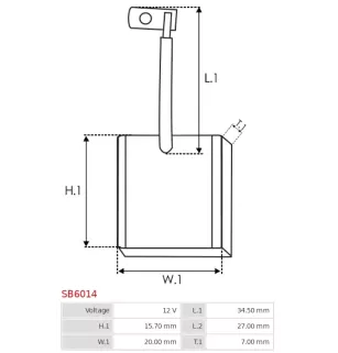 Charbon/balais de démarreur pour DENSO 4280000660, 4280000720, 4280001