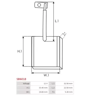 Charbon/balais de démarreur pour DENSO 4280006700, 4280006760, 4280007