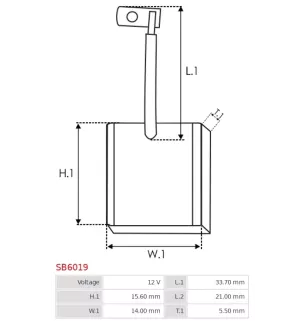 Charbon/balais de démarreur pour DENSO 428000-4490, 4280004560, 428000